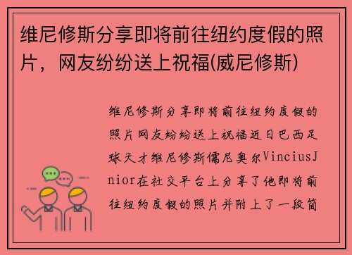 维尼修斯分享即将前往纽约度假的照片，网友纷纷送上祝福(威尼修斯)