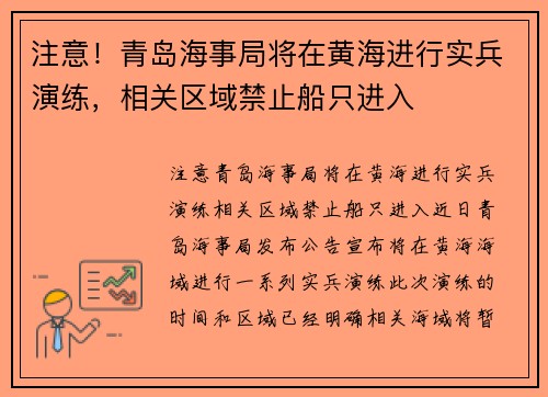 注意！青岛海事局将在黄海进行实兵演练，相关区域禁止船只进入
